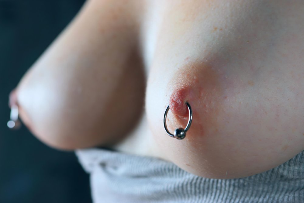 Extreme piercing of women's nipples