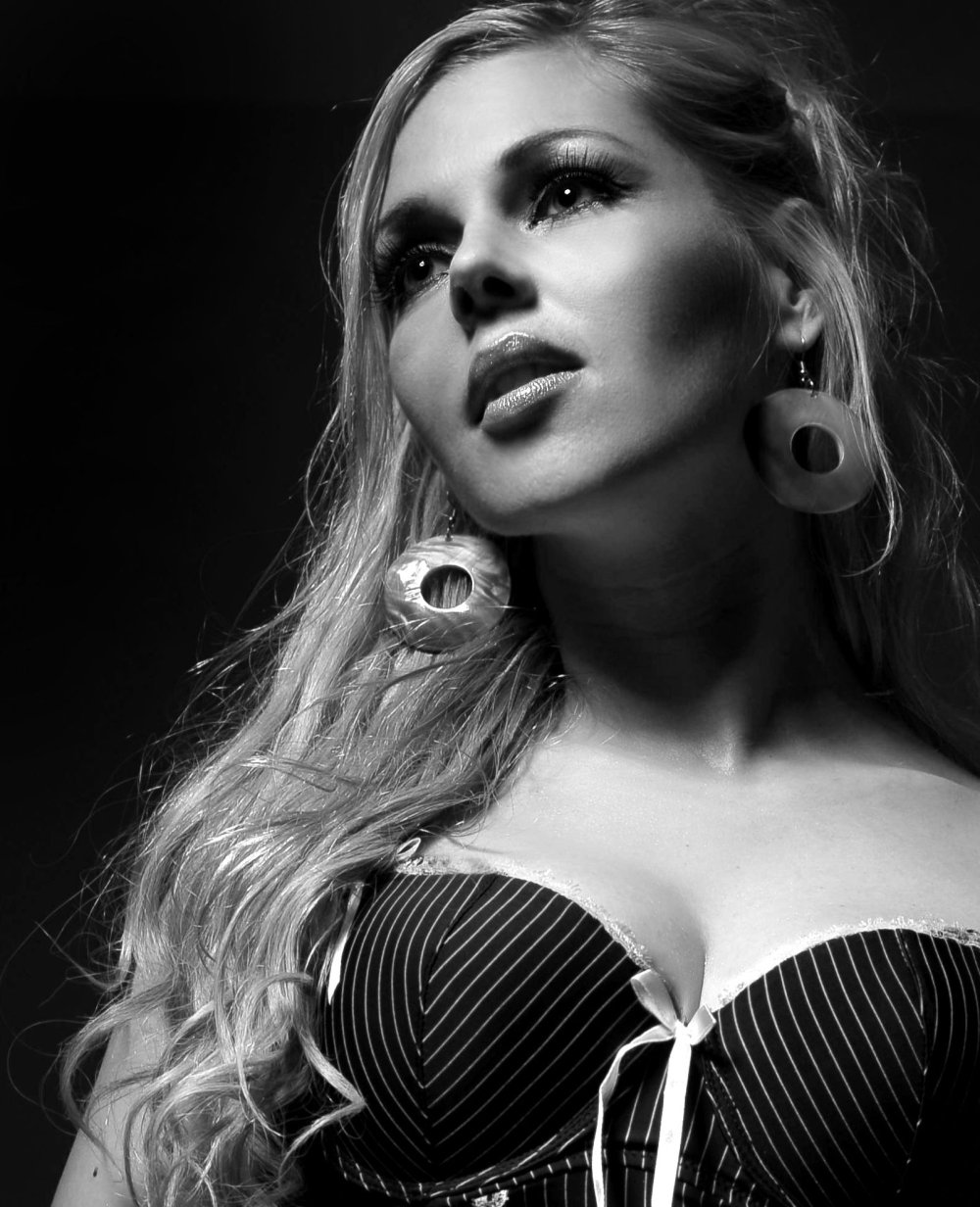 Patricia Farbis in stockings