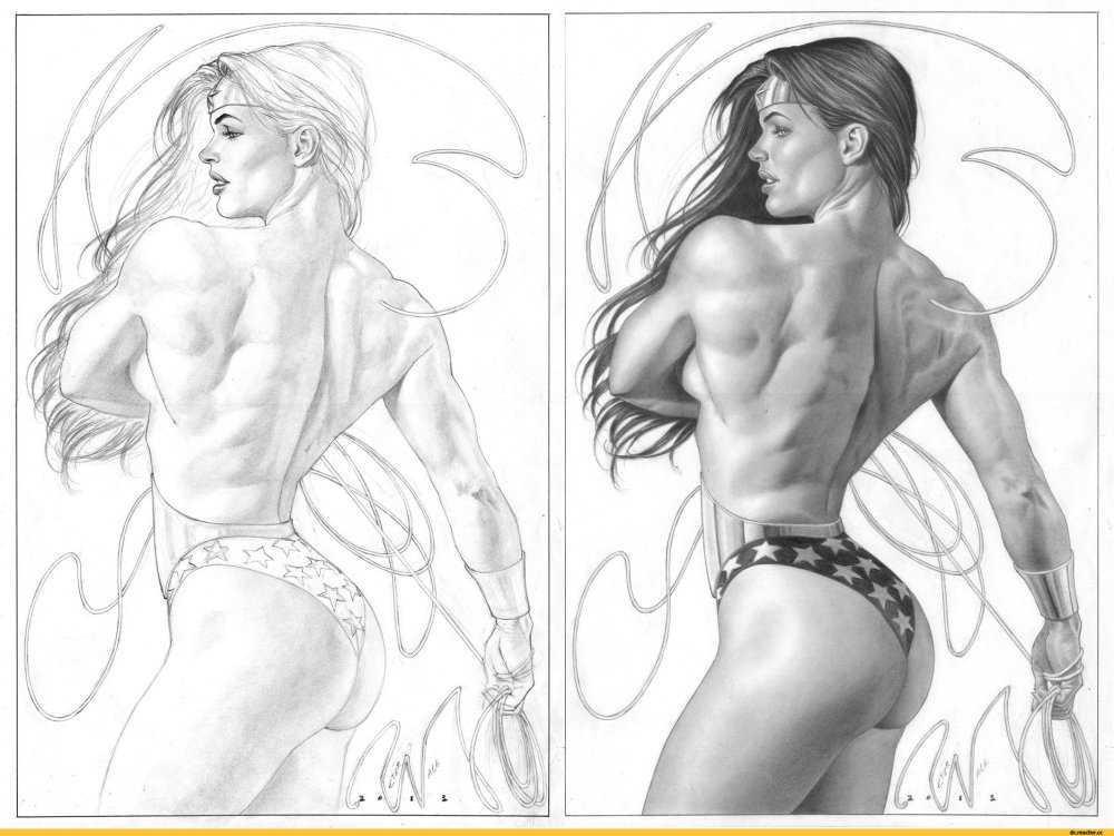 Woman with drawn muscles