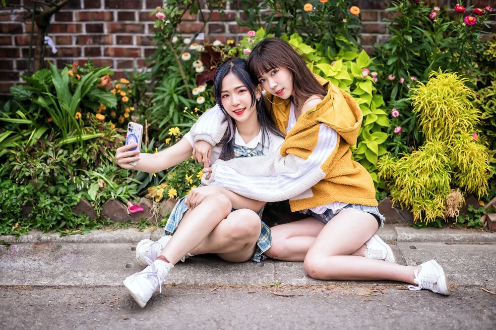 Cute Asian in shorts