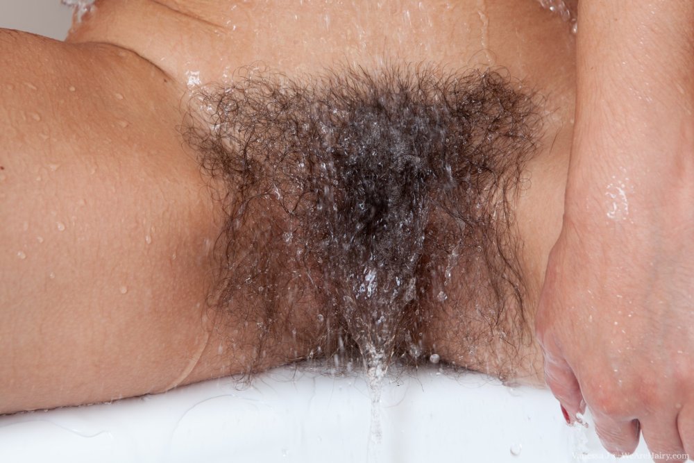 Hairy pussy in the bathroom