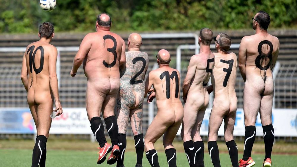 Naked football fans