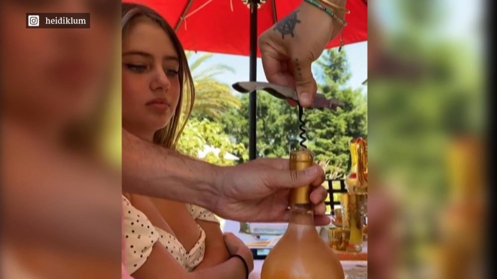 Хайди Клум и том Каулитц на пляже