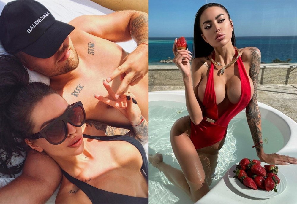 Alena Omovich with her husband