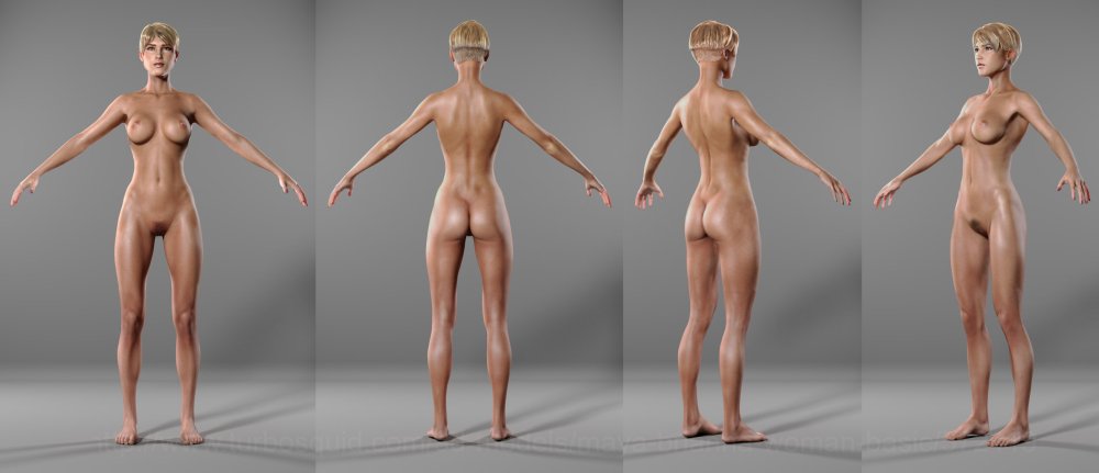 Naked female body reference