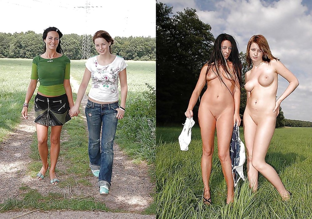 Girls in clothes and without sales