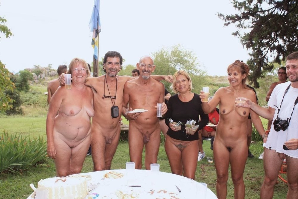 Naked elderly nudists