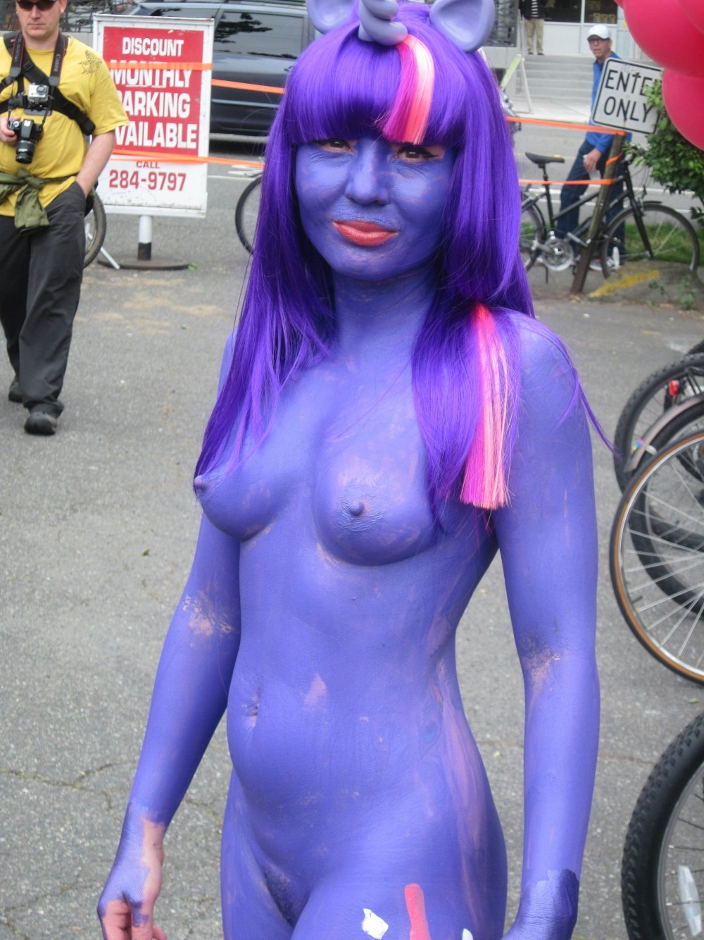 Public naked cosplay