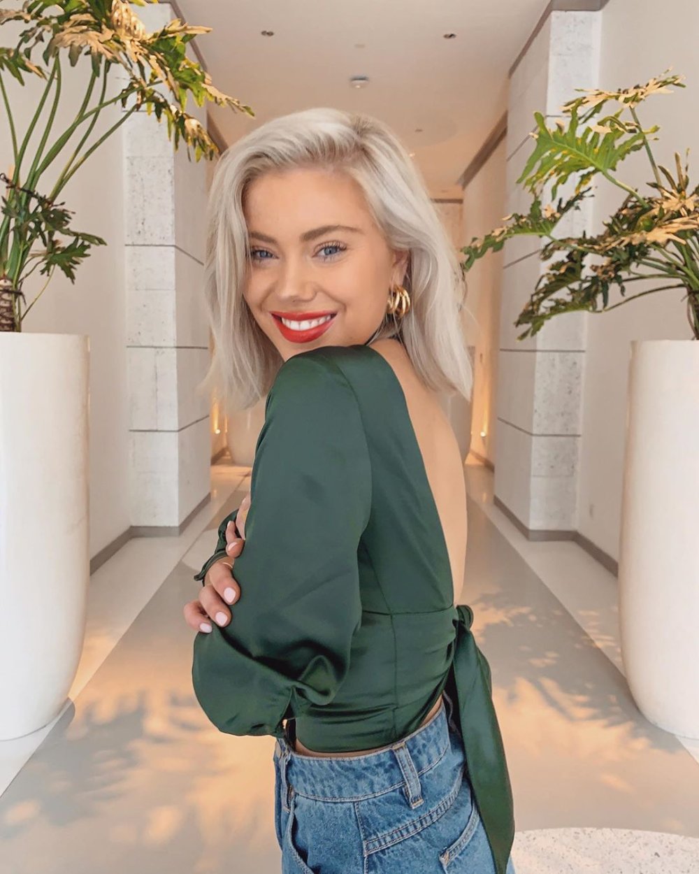 Laura Jade Stone with a tail