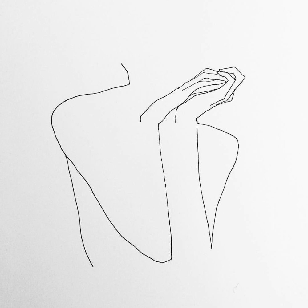Aesthetic hands with one line