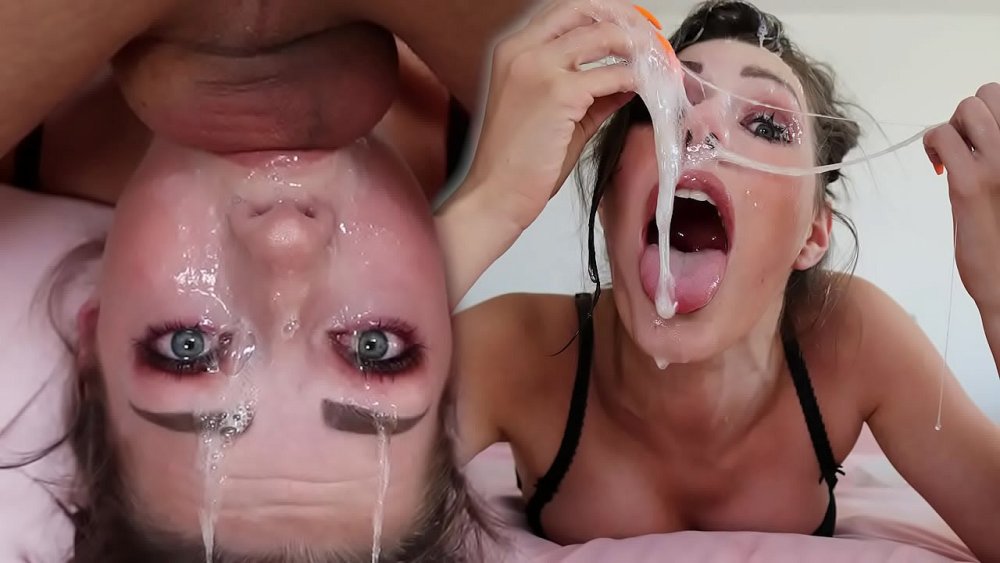 Deep blowjob to vomiting
