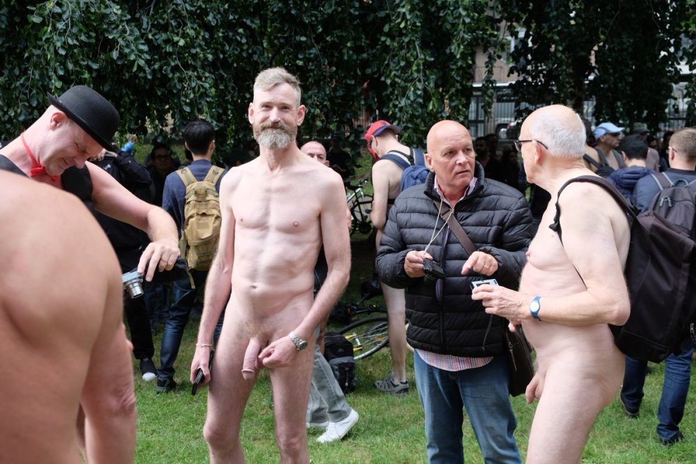 Naked guys in public places