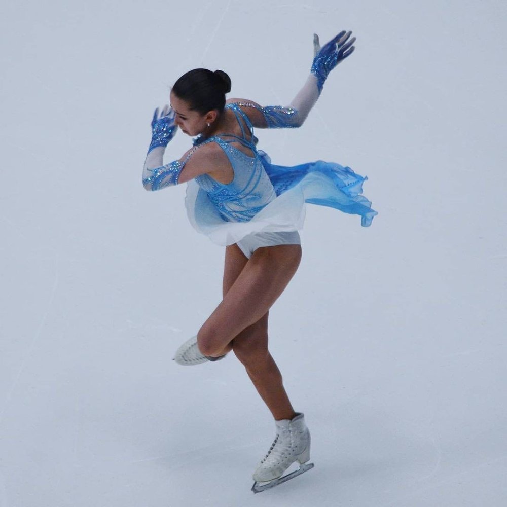 Camila Valieva Blue suit