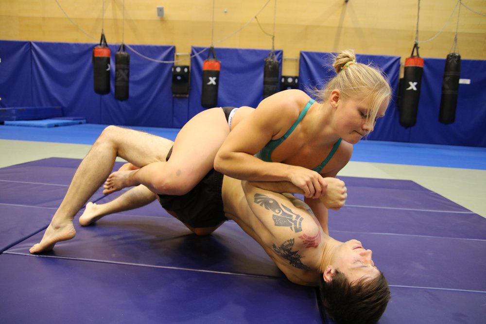 Mix Wrestling in Moscow with a girl