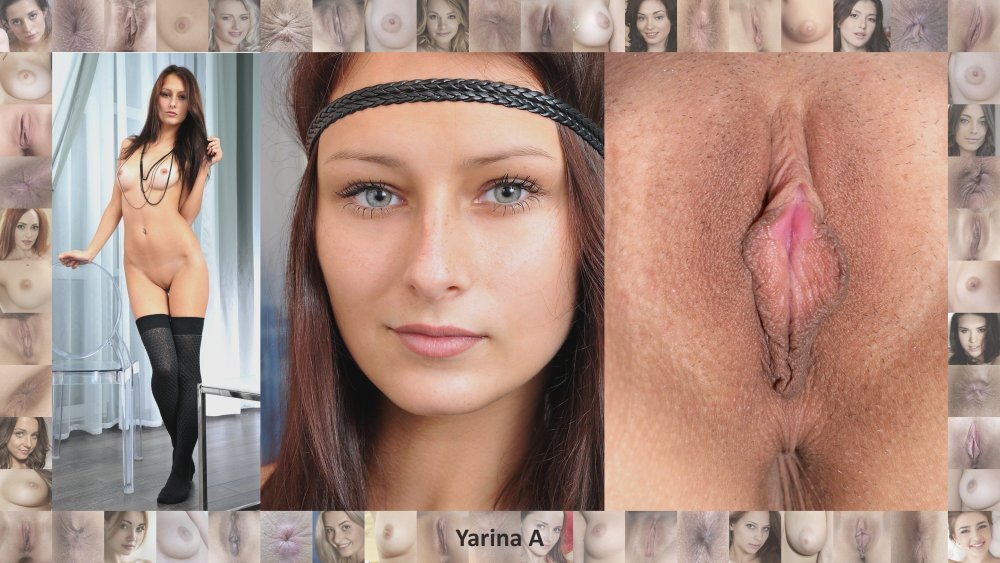 The face of the girl and her vagina