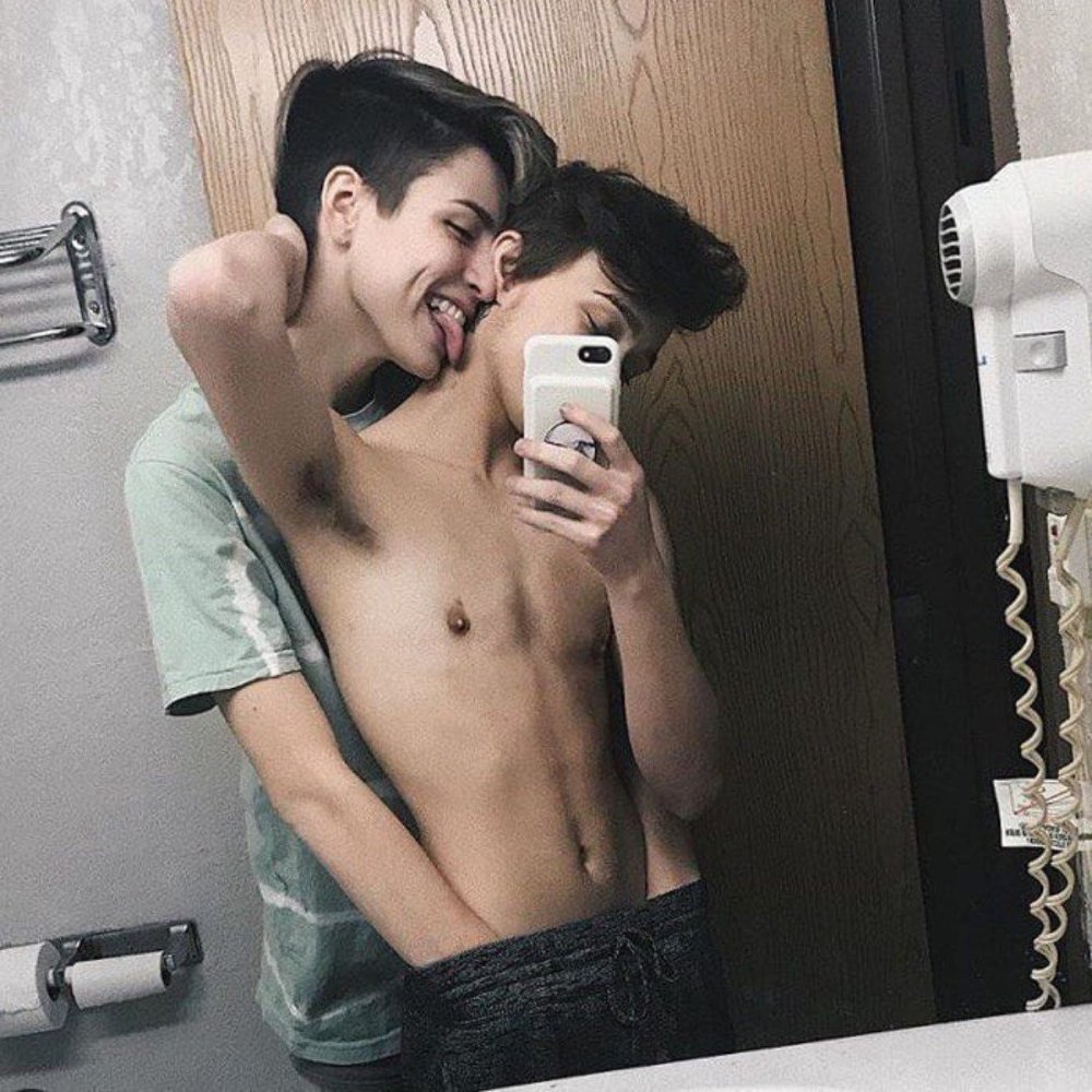 Selfies of two guys