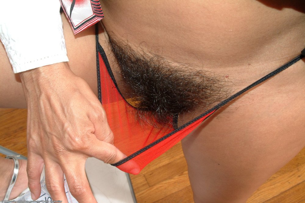 Lobby hair in thongs