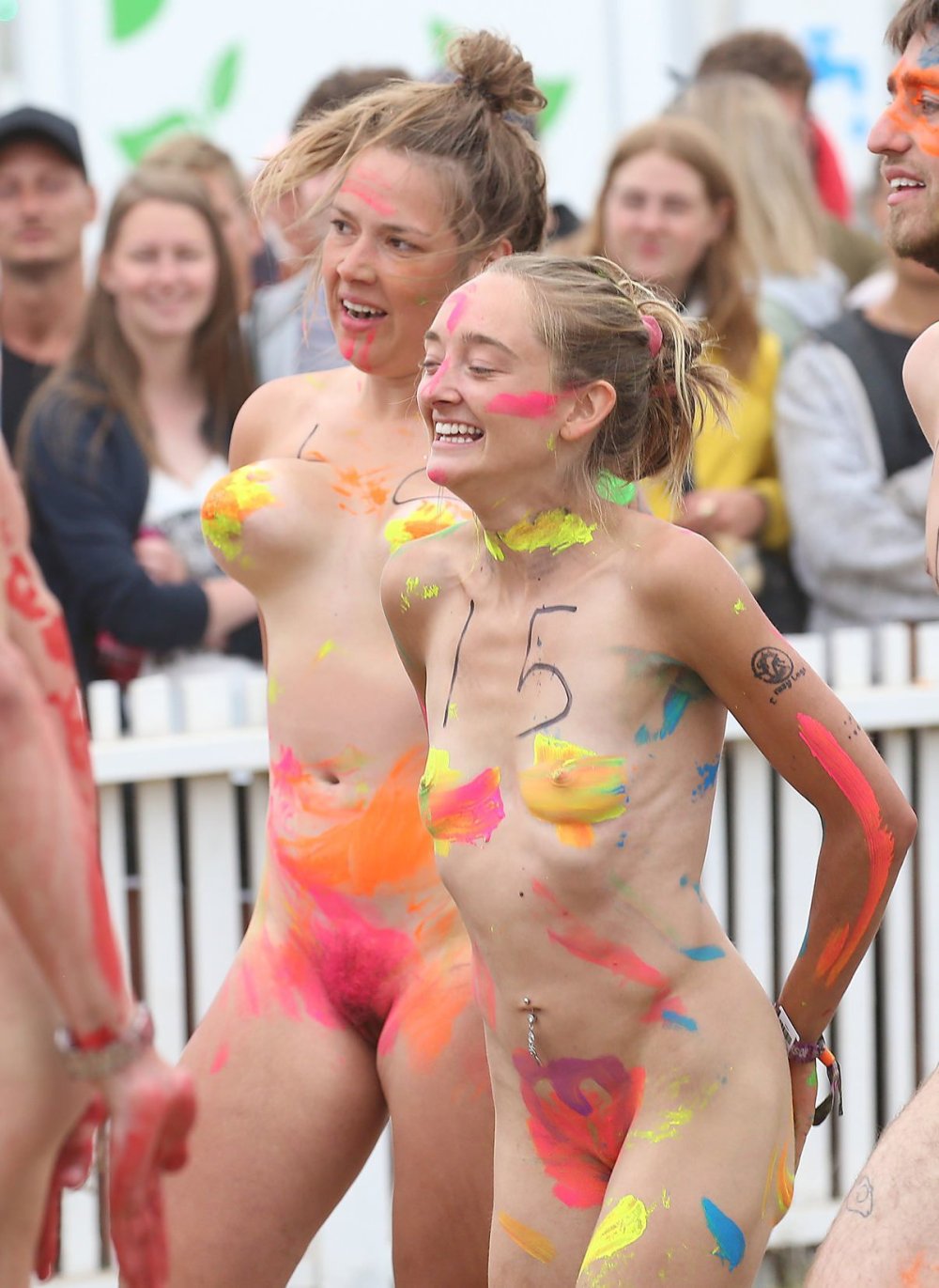 Naked girls on Roskilde Naked Run Festival