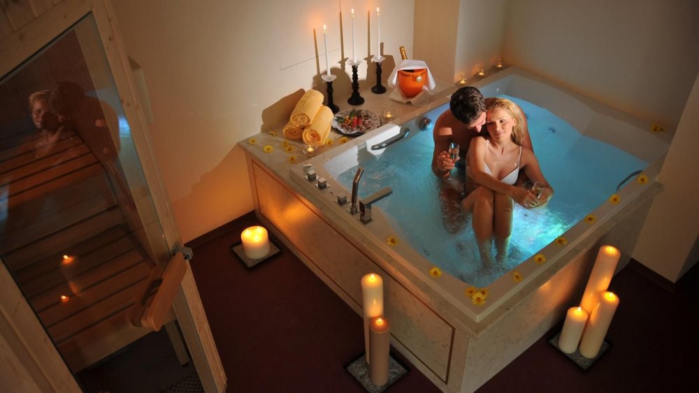 Romantic evening in the bathroom