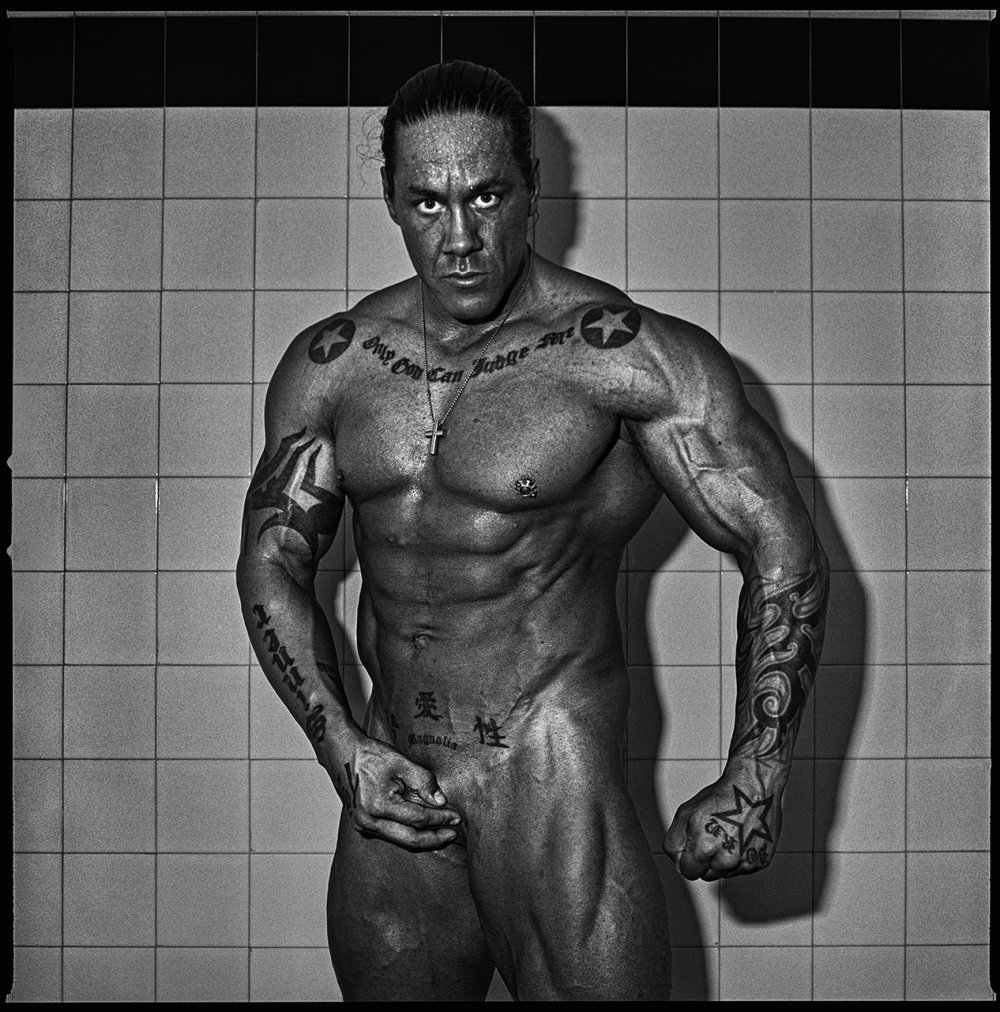 Porn actor with black white hair