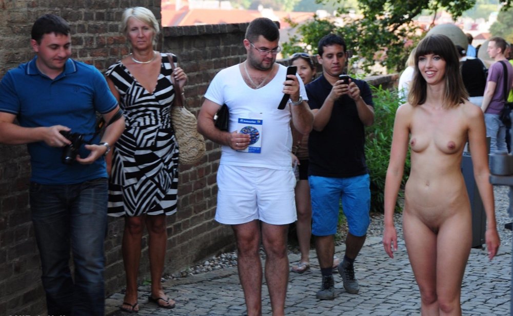 Naked women men in public
