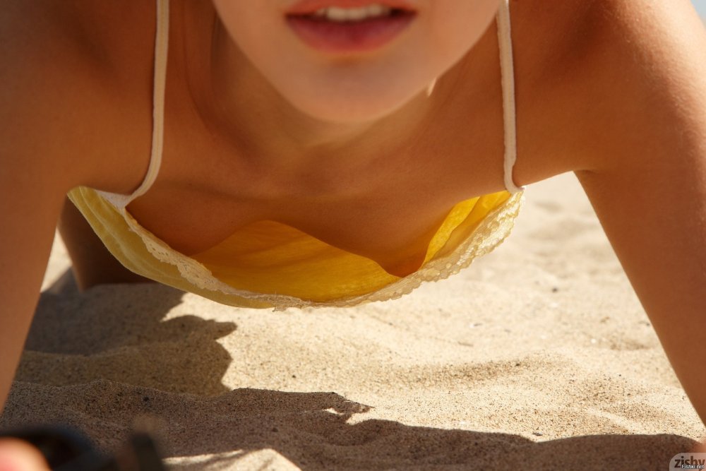 A nipple under a swimsuit