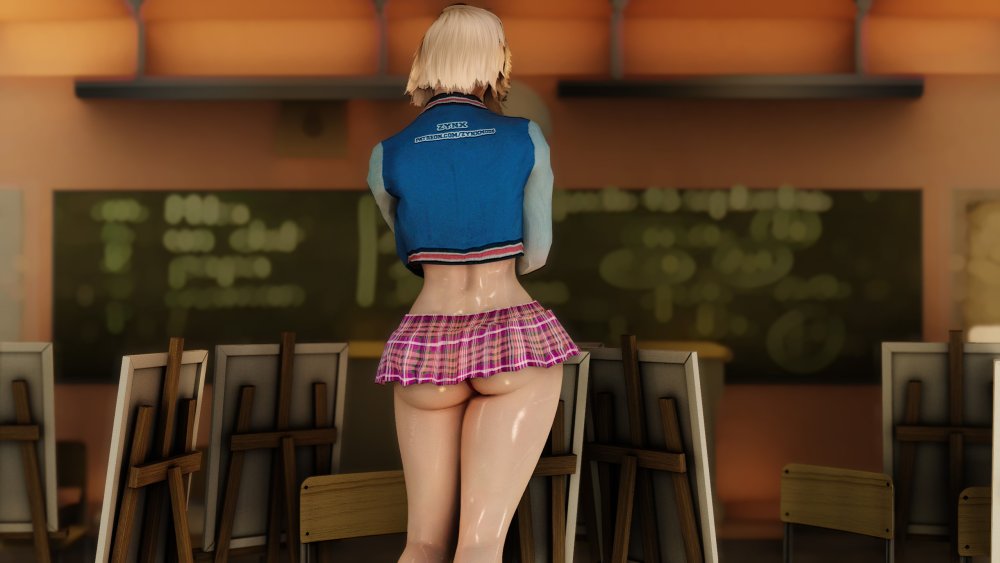Girls in mini skirts in games 3d