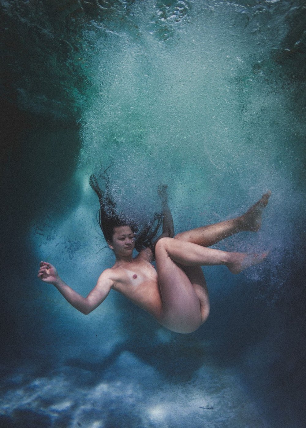 Underwater shooting in the style of nude