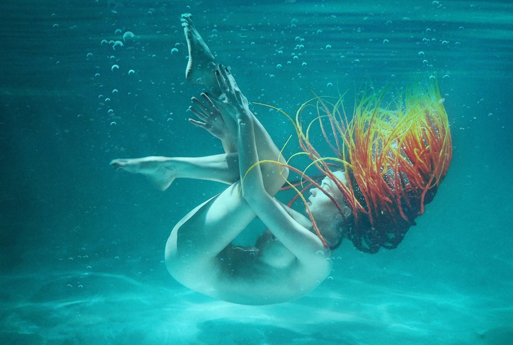 Woman under water