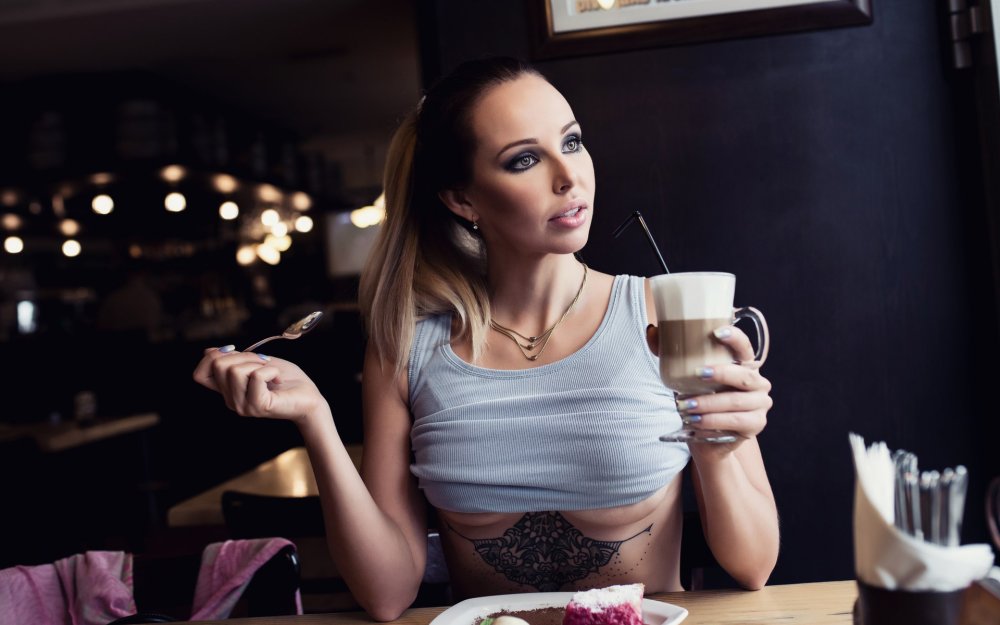 Breast in a cafe