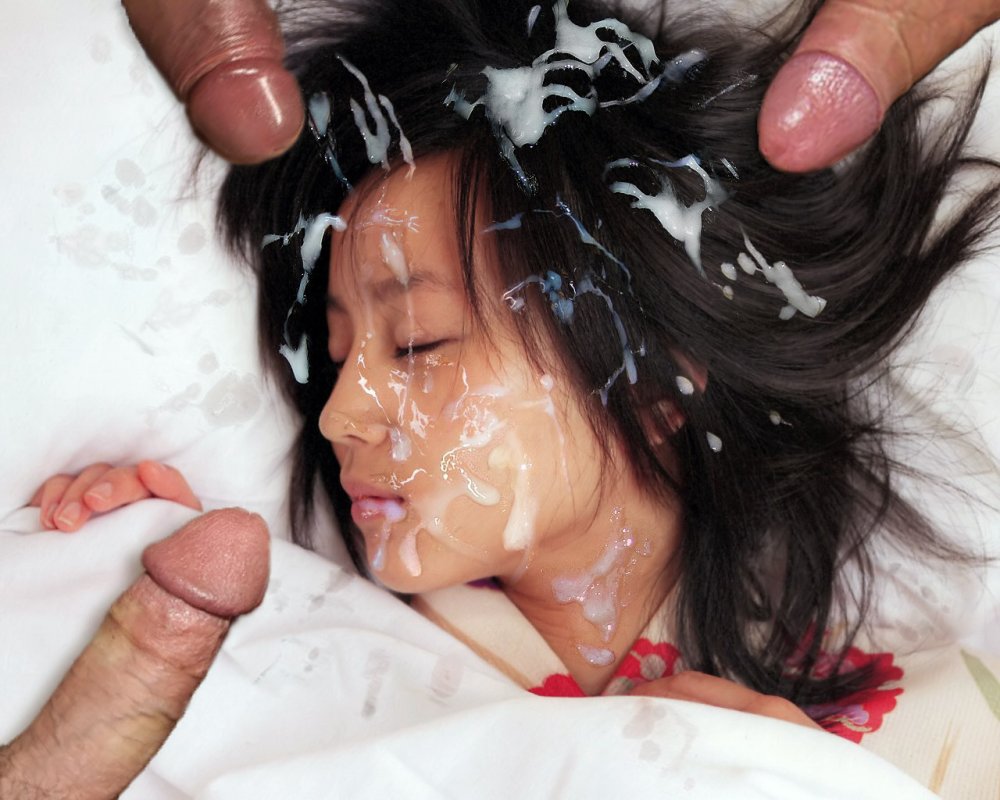 Cumshot Japanese on the hair