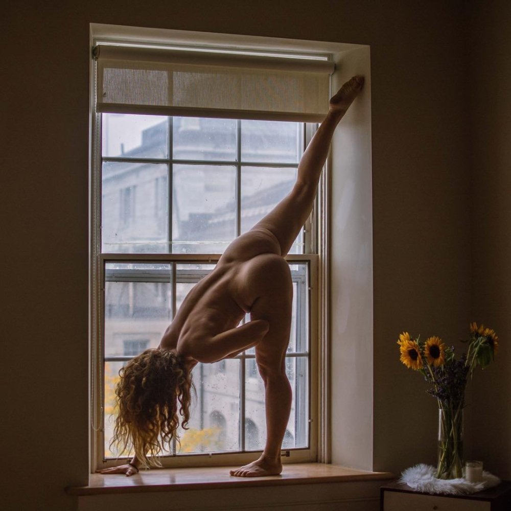 Home yoga naked spied