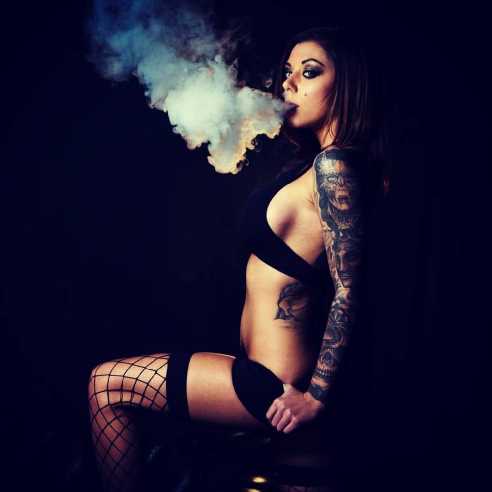Girl in smoke