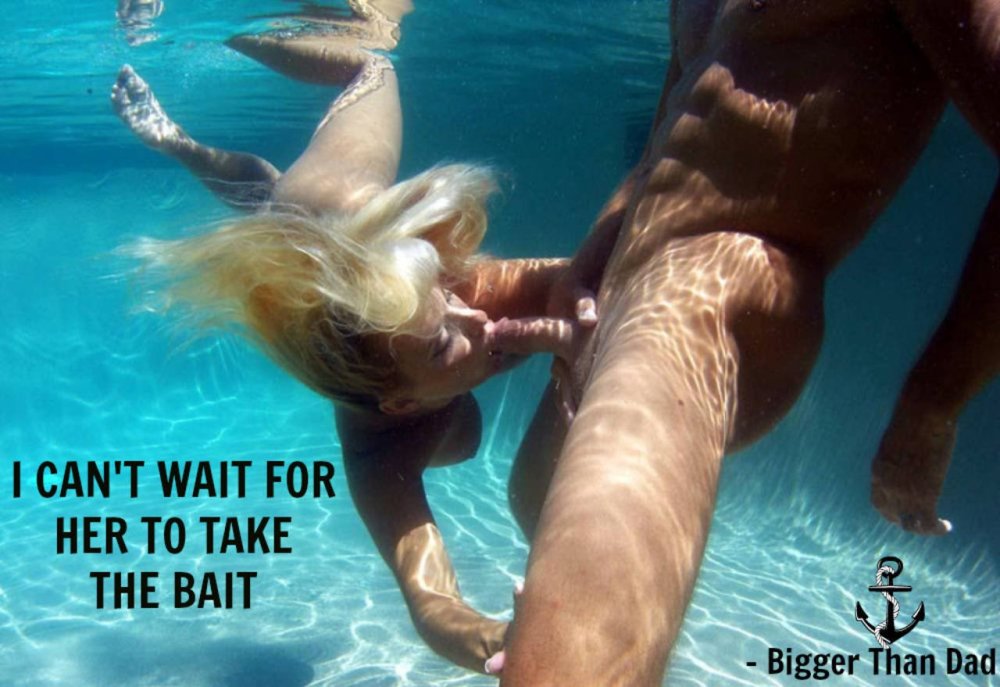 Girl with a huge member in the water