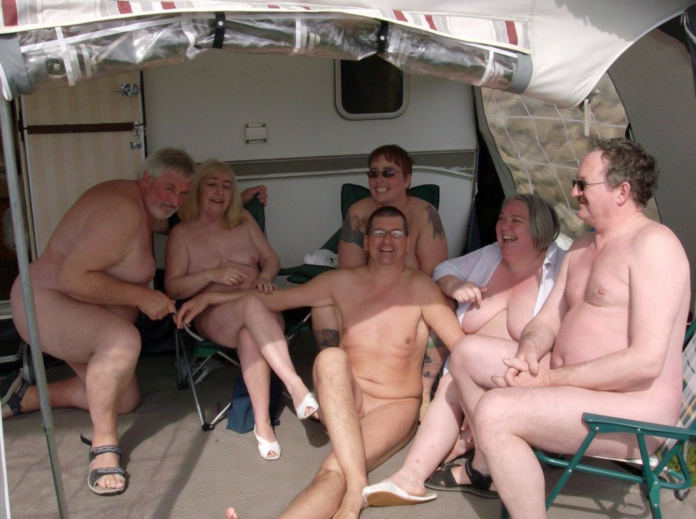 Elderly swingers of camping