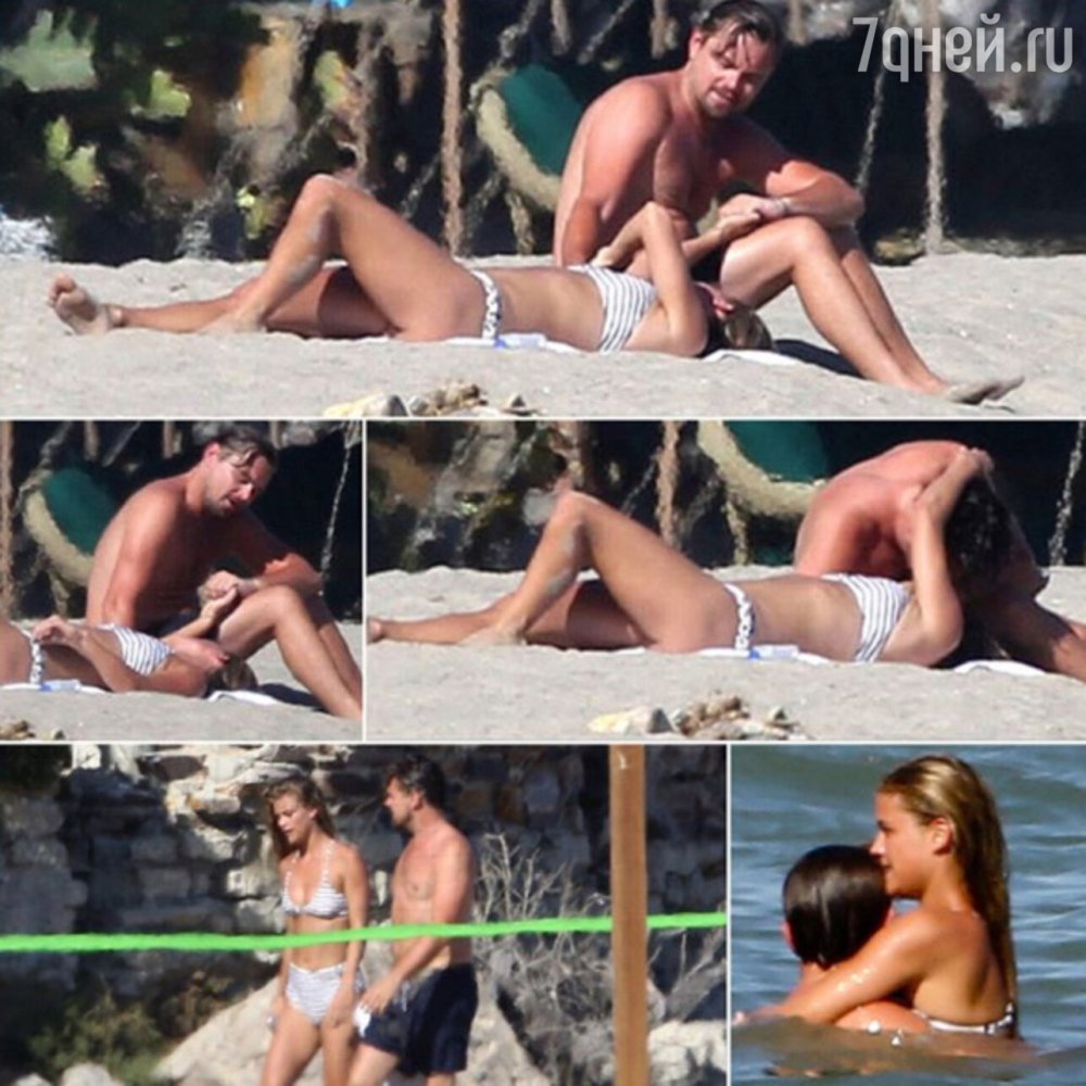 Leonardo DiCaprio with a naked brunette