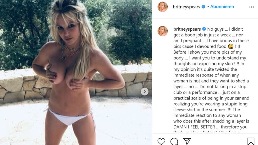 Photo of naked Britney Spears on Instagram