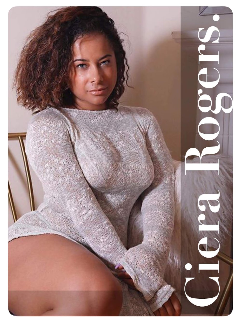 Ciera Rogers in the bathroom