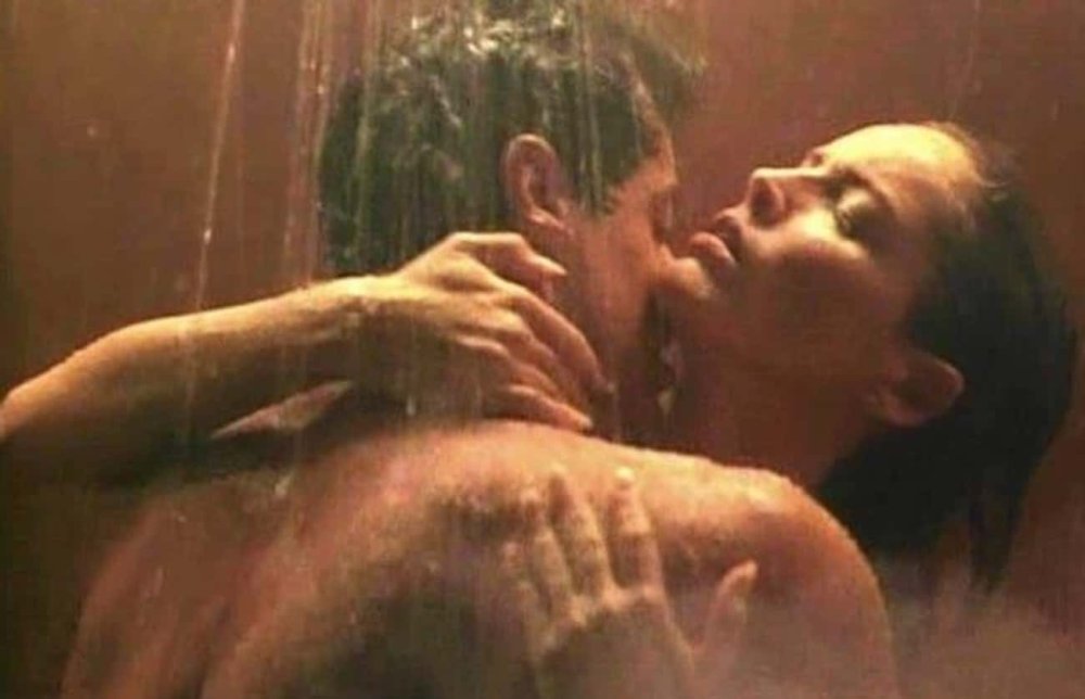 Sexy Sharon Stone and Sylvester Stallone Film in the shower in the film Specialist