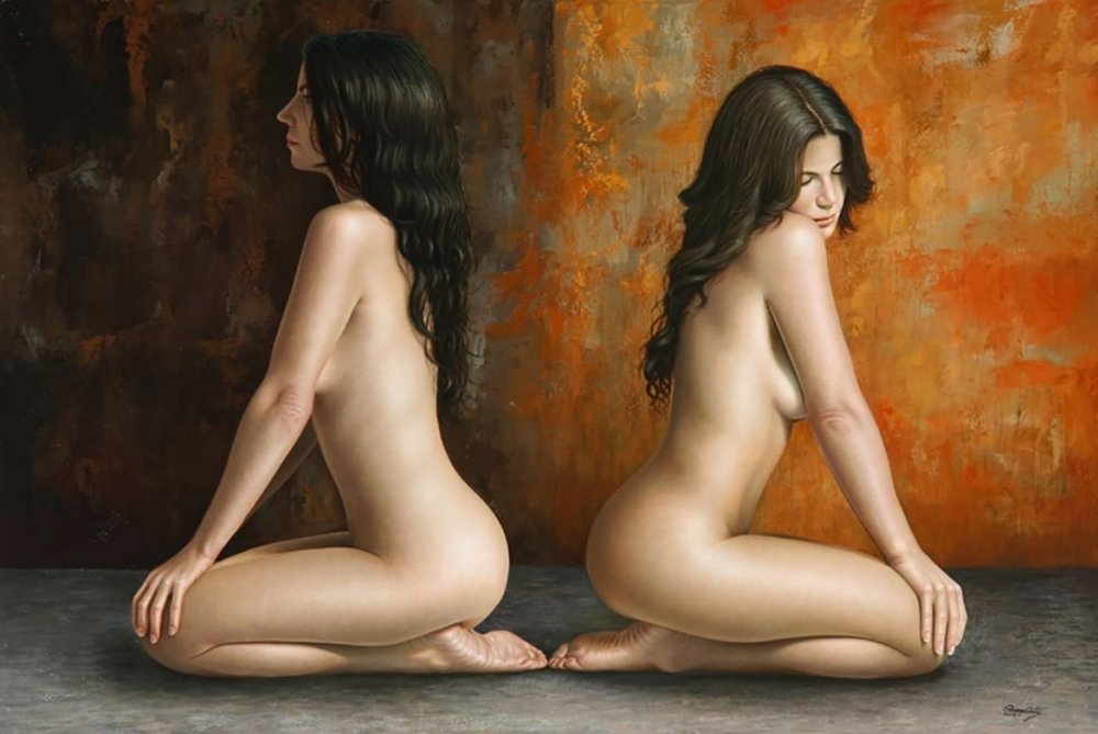 Women's portraits in the style of nude