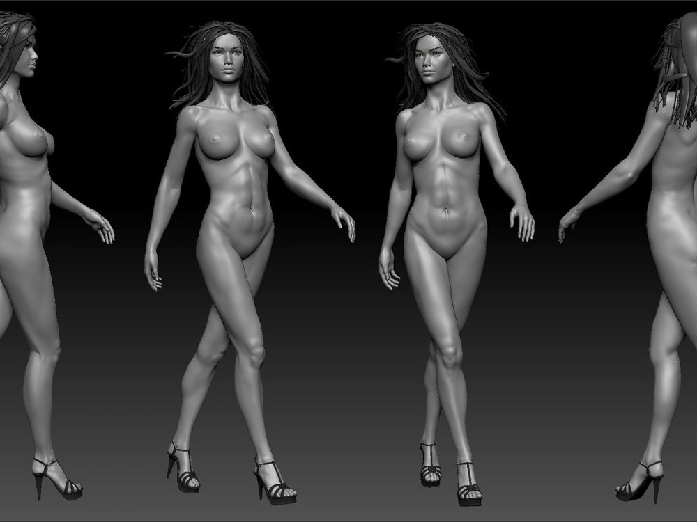 3D modeling naked female body
