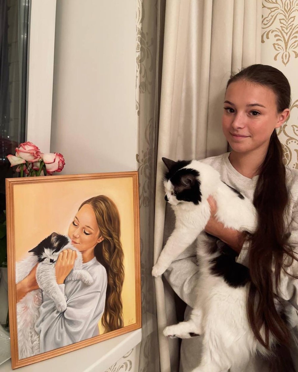 Anna Shcherbakova with pets