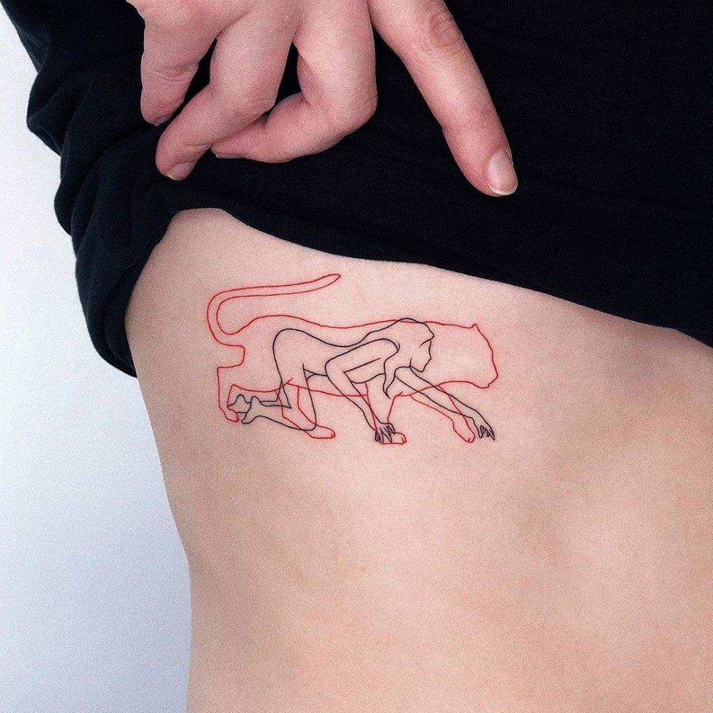 Panther's tattoo minimalism