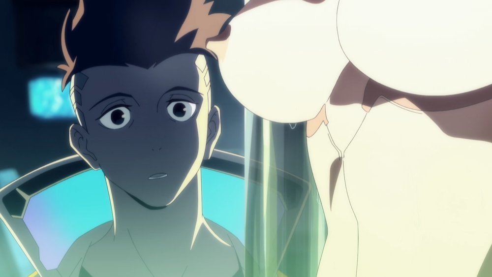 Cyberpunk Edgeruners running along the edge