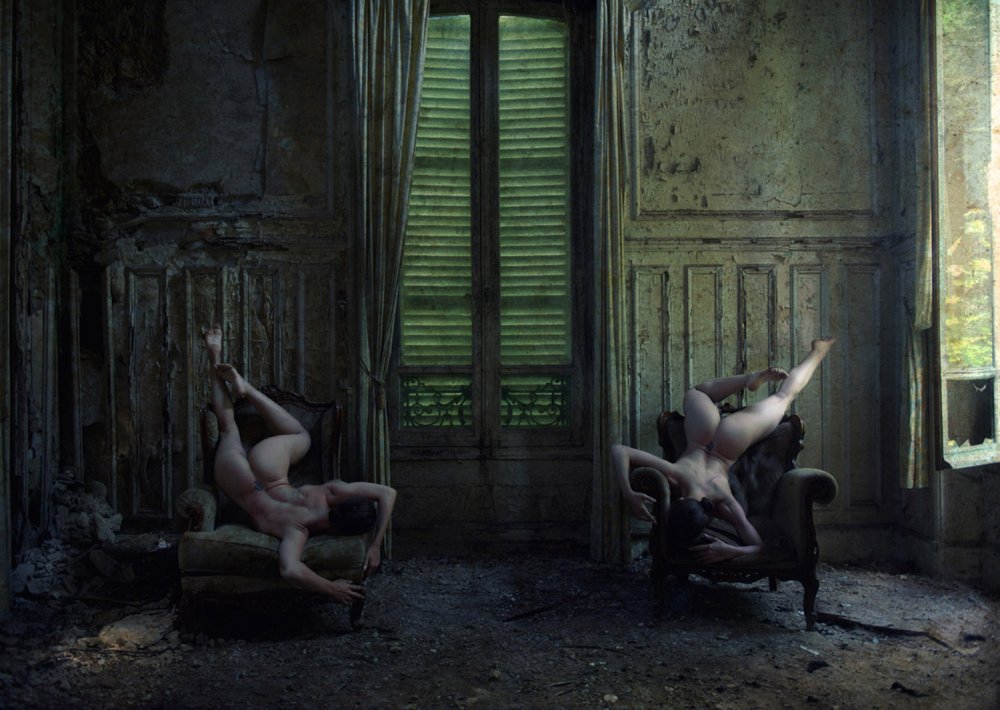 Nude in abandoned and dark places