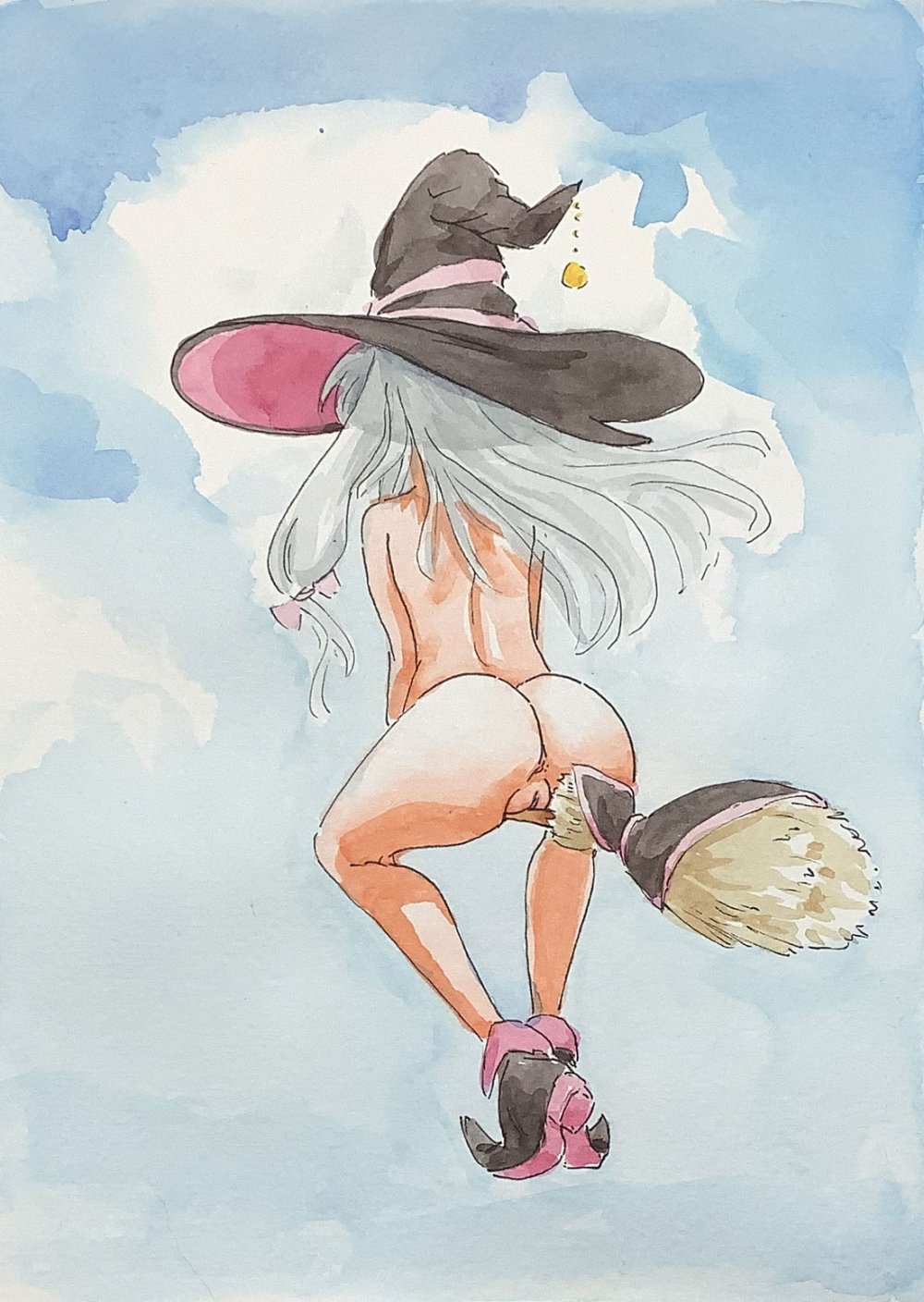 Witch on a broomstick