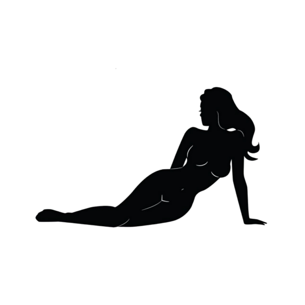 The silhouette of a naked girl