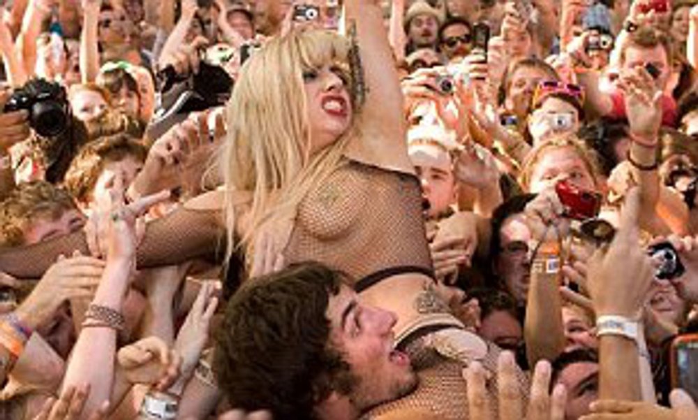 Naked fans at the concert