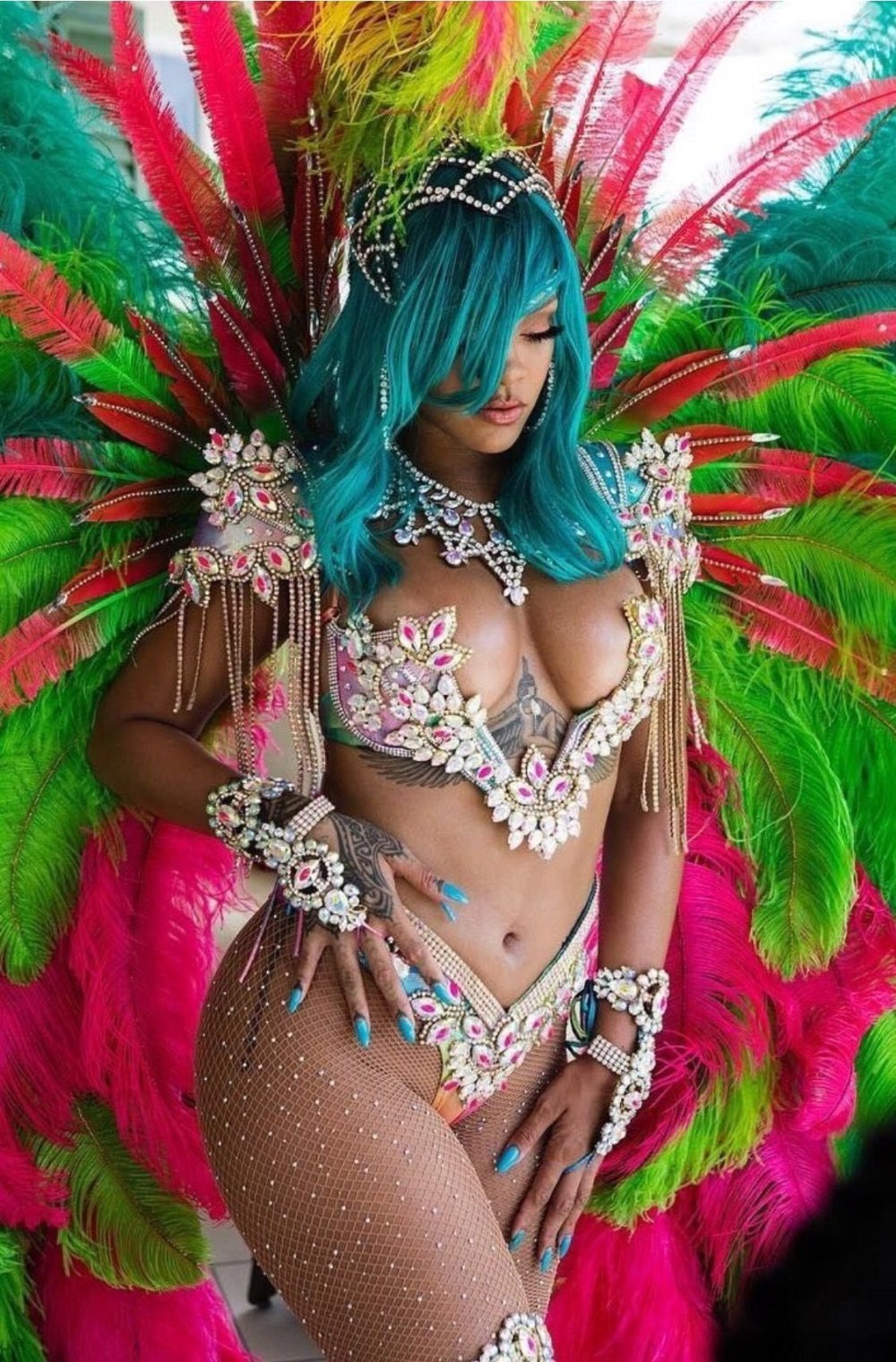 Rihanna on a carnival in Barbados