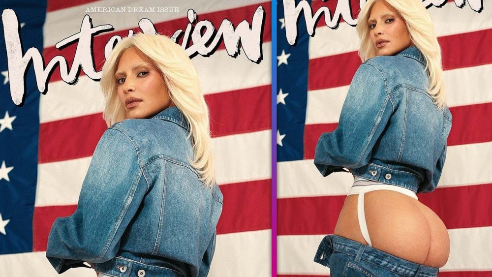 Kim on the background of the flag